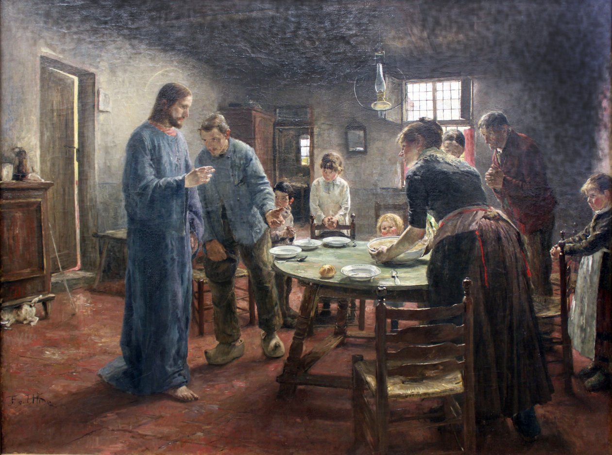 Łaska przed posiłkiem autorstwa Fritz von Uhde