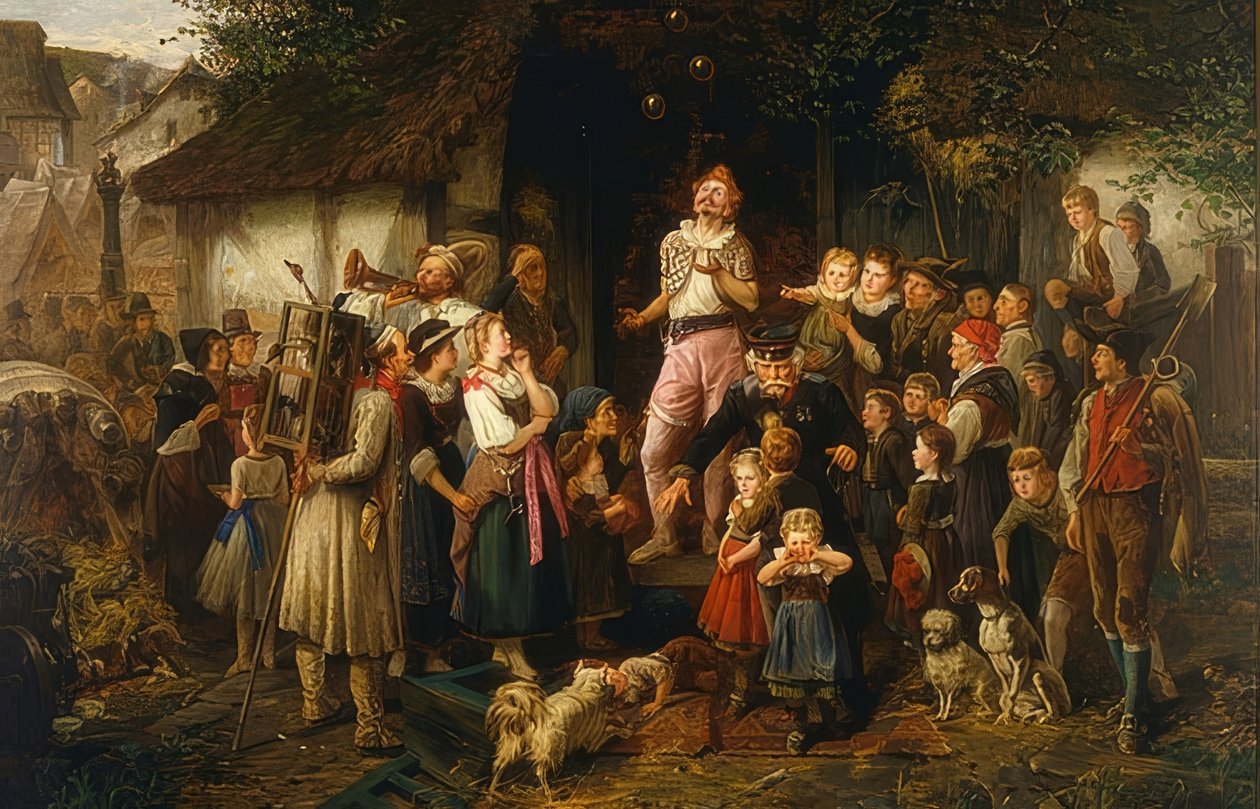 Żongler: festyn wiejski. 1873 autorstwa Fritz Beinke