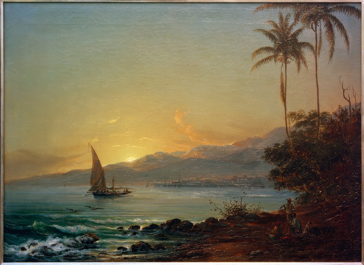 La Guaira w wieczornym świetle autorstwa Fritz Melbye