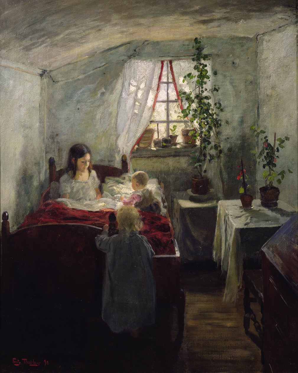 Wnętrze z dziećmi autorstwa Fritz Thaulow