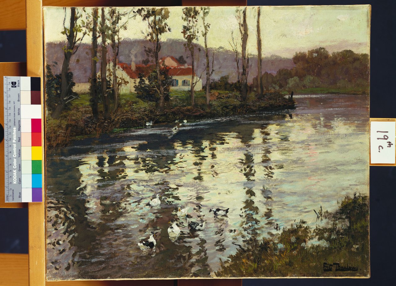 Krajobraz rzeczny z kaczkami autorstwa Frits Thaulow
