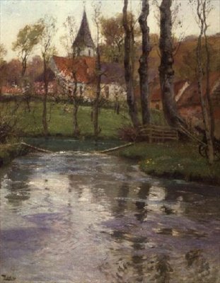Stary Kościół nad Rzeką autorstwa Fritz Thaulow