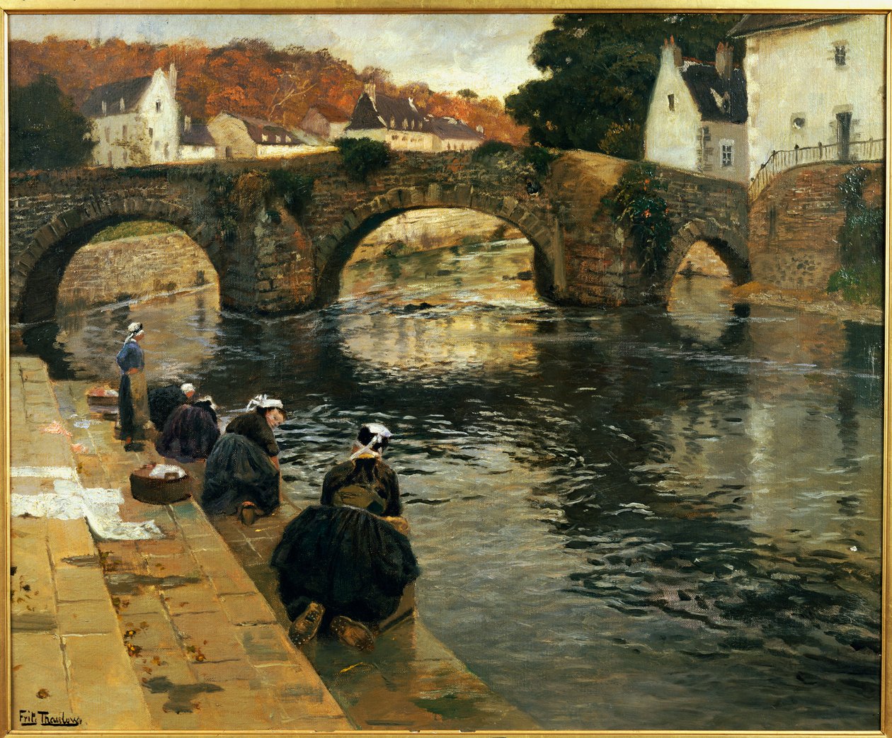Praczki o poranku w Quimperle autorstwa Frits Thaulow