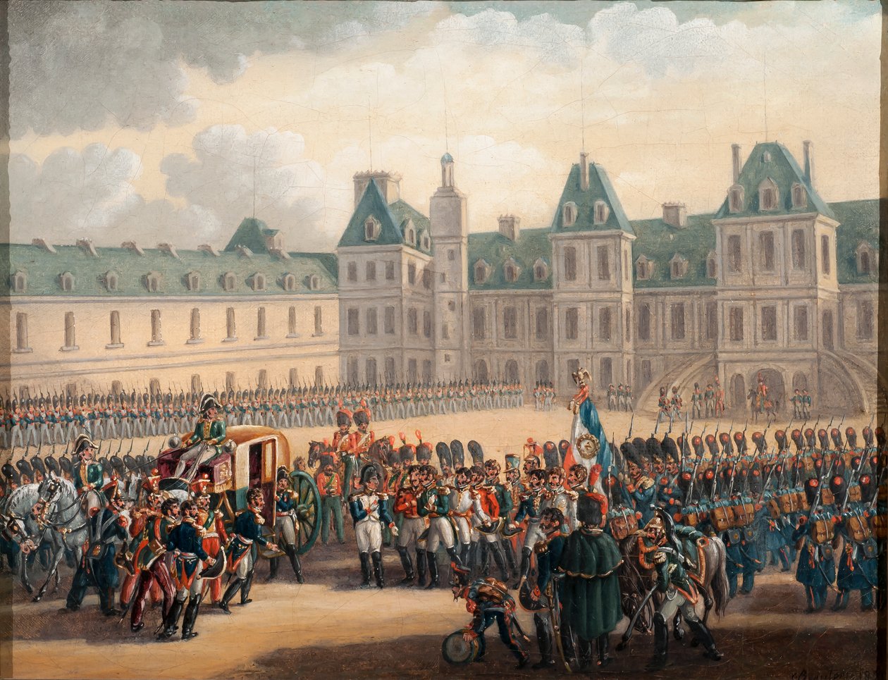 Pożegnanie Napoleona w Fontainebleau, 20 kwietnia 1814, 1835 autorstwa G. Beaufort