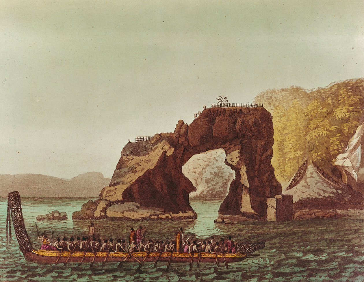 Kajak rodzimy (kolorowy grawer) autorstwa G. Castellini