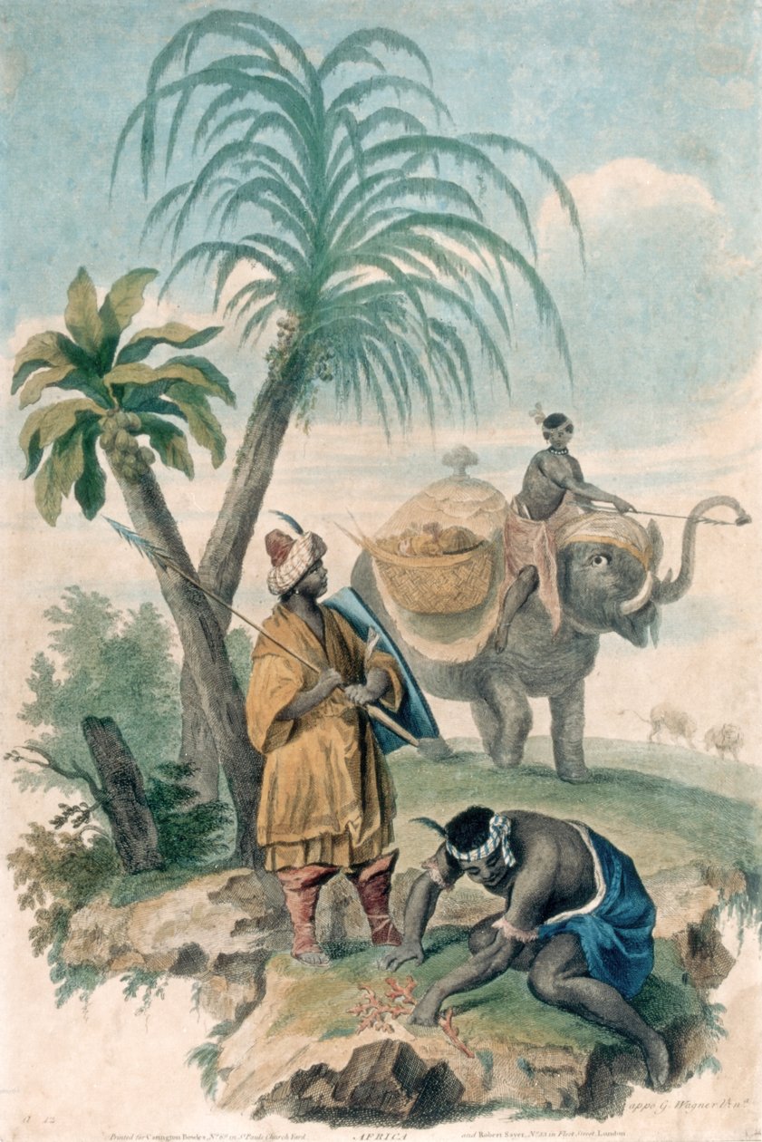 Afryka, wydana ok. 1790 (akwaforta z grawerem) autorstwa G. Wagner