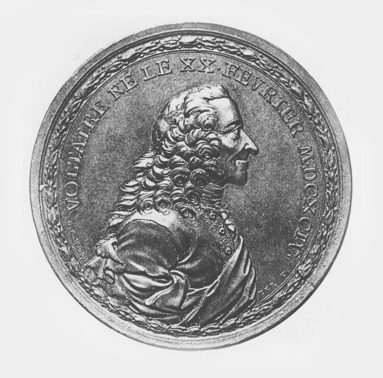 Medalion Voltaire, ok. 1770 r. autorstwa G.C. Wachter