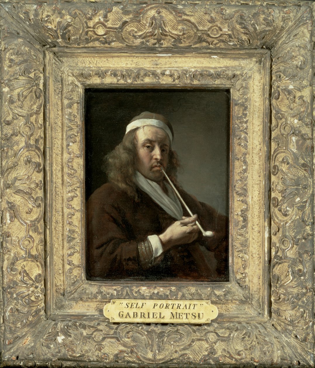 Portret mężczyzny, o którym mówi się, że jest artystą (panel) autorstwa Gabriel Metsu