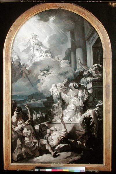 Cud św. Genevieve, c.1765 autorstwa Gabriel Francois Doyen