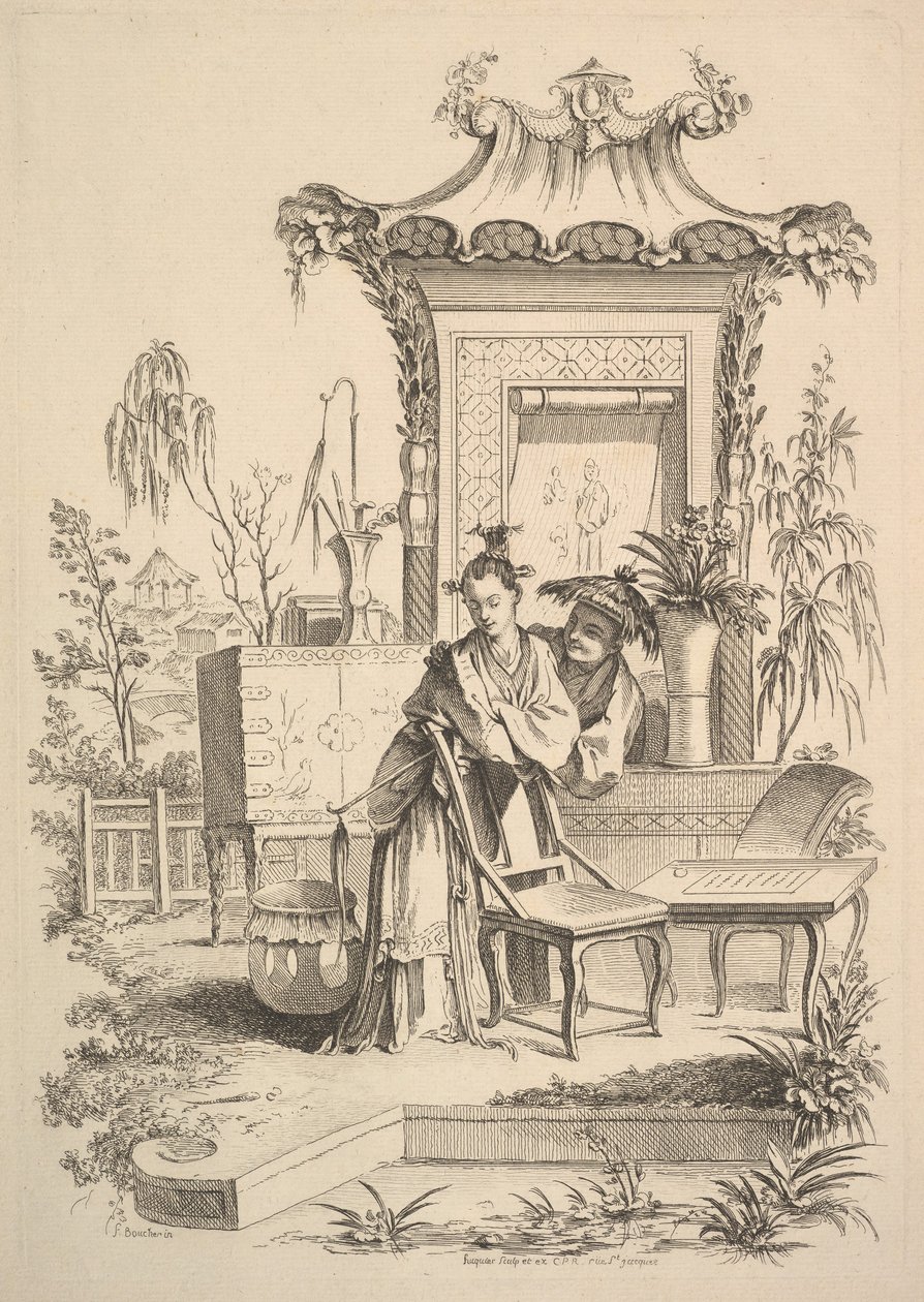 Chińczyk i kobieta, ca. 1742. autorstwa Gabriel Huquier