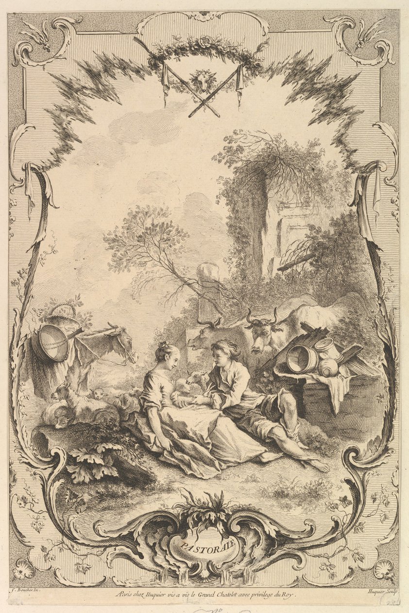 Pastorał, XVIII wiek. autorstwa Gabriel Huquier