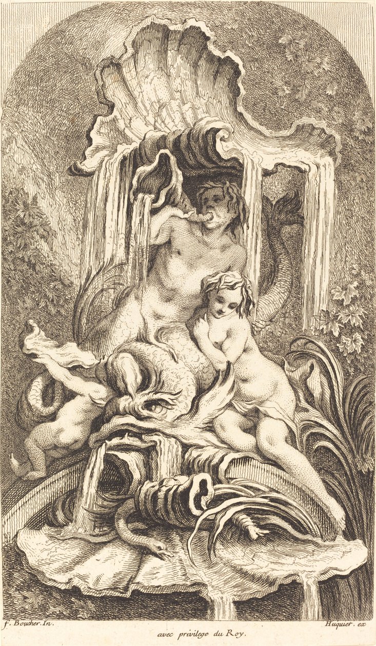 Tryton i nimfa autorstwa Gabriel Huquier after François Boucher