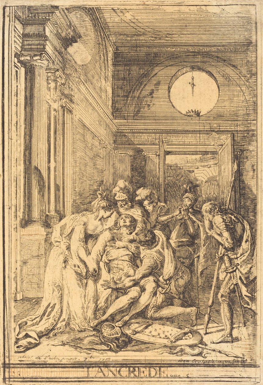 Śmierć Tankreda autorstwa Gabriel Jacques de Saint Aubin