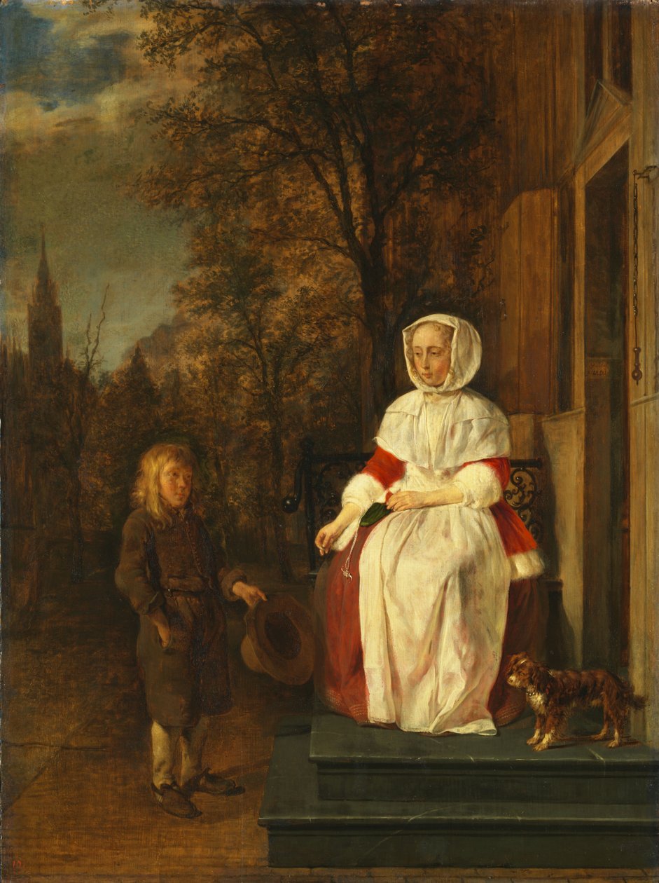 Jałmużna, ok. 1660 autorstwa Gabriel Metsu