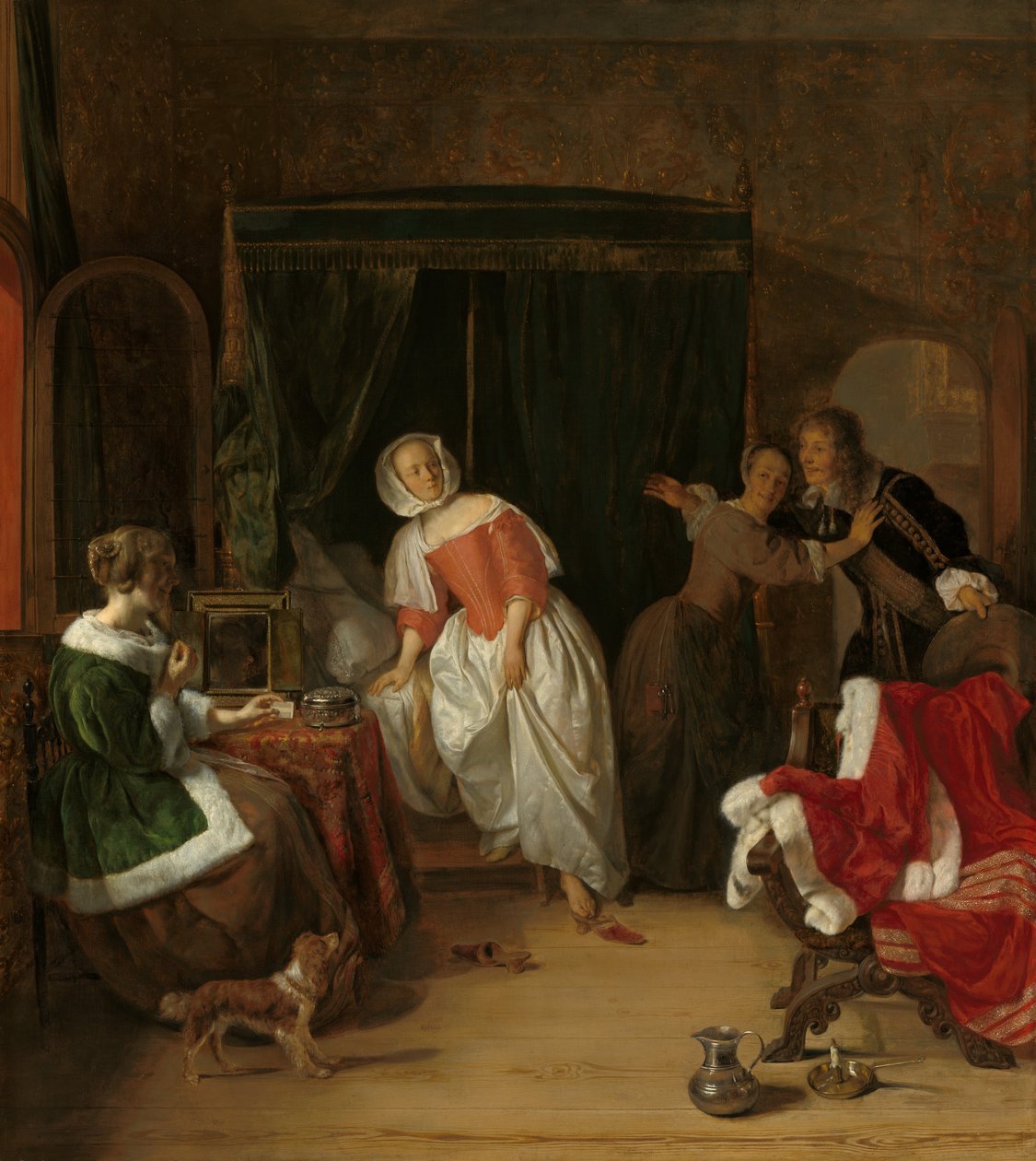 Intruz, ok. godz. 1660. autorstwa Gabriel Metsu
