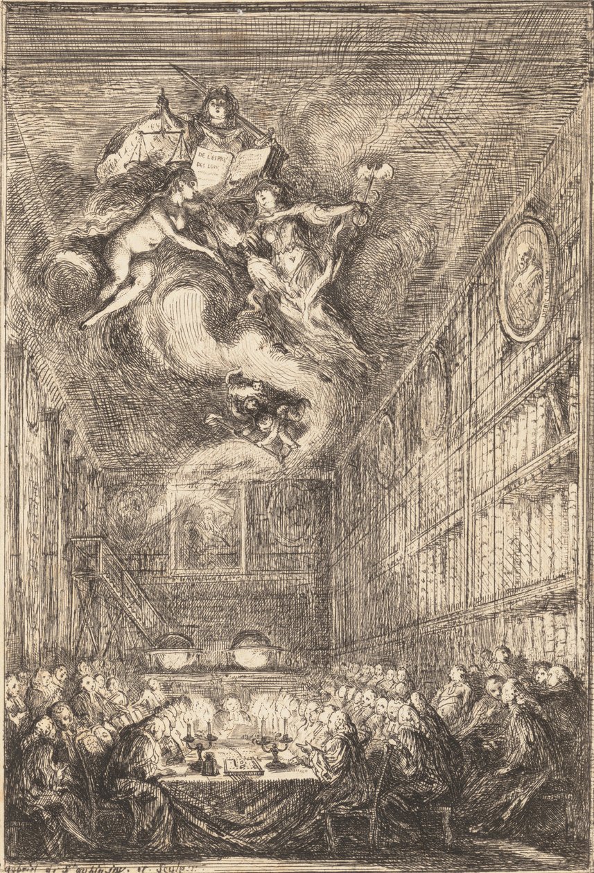 Konferencja prawników, 1776. autorstwa Gabriel de Saint Aubin