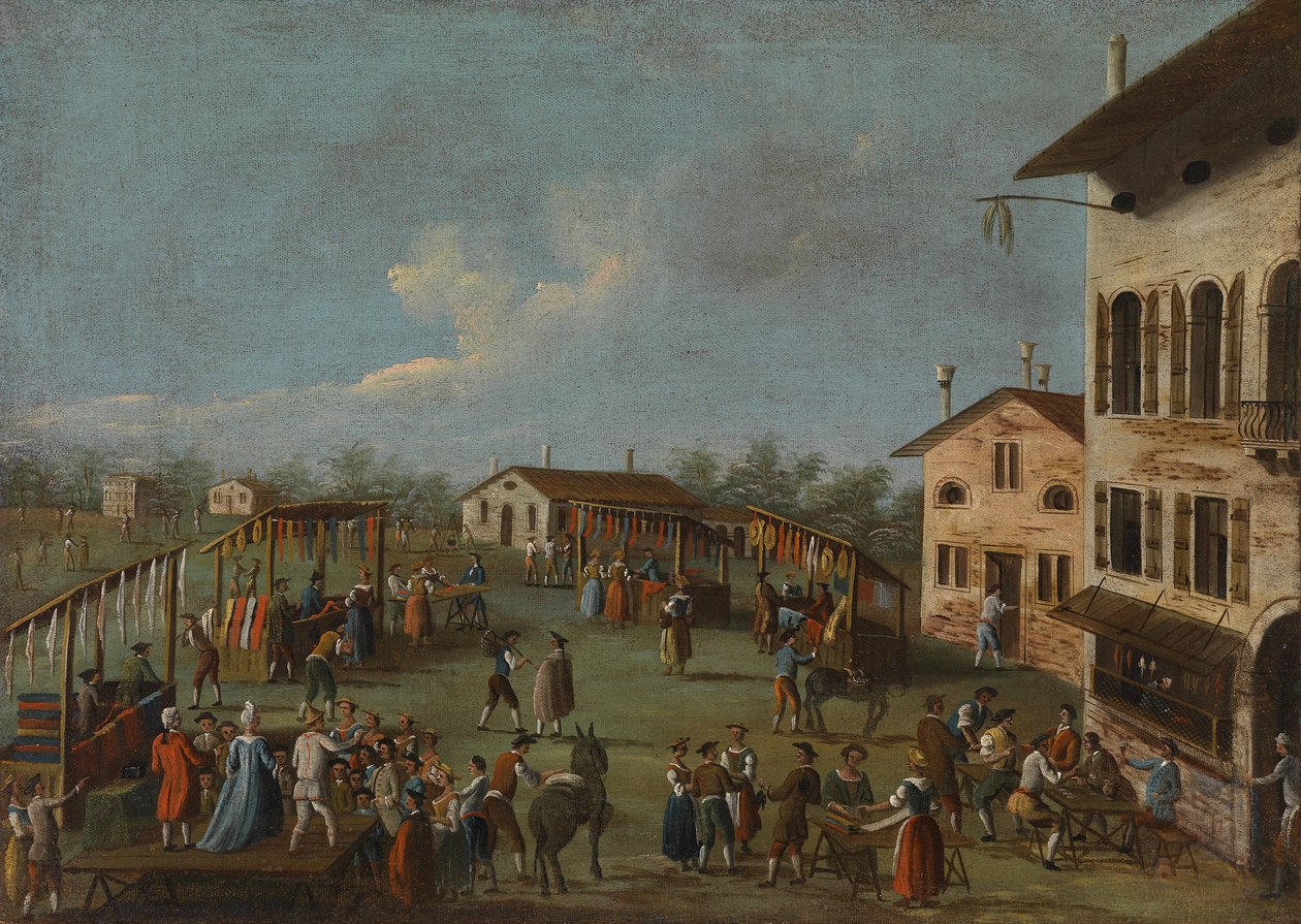 Wiejska scena targowa w Veneto autorstwa Gabriele Bella