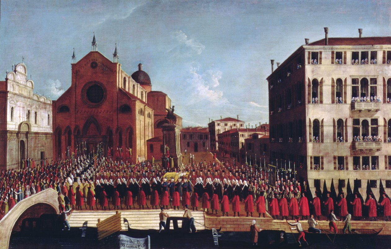 Pogrzeb Doży w SS. Giovanni i Paolo, Wenecja autorstwa Gabriele Bella