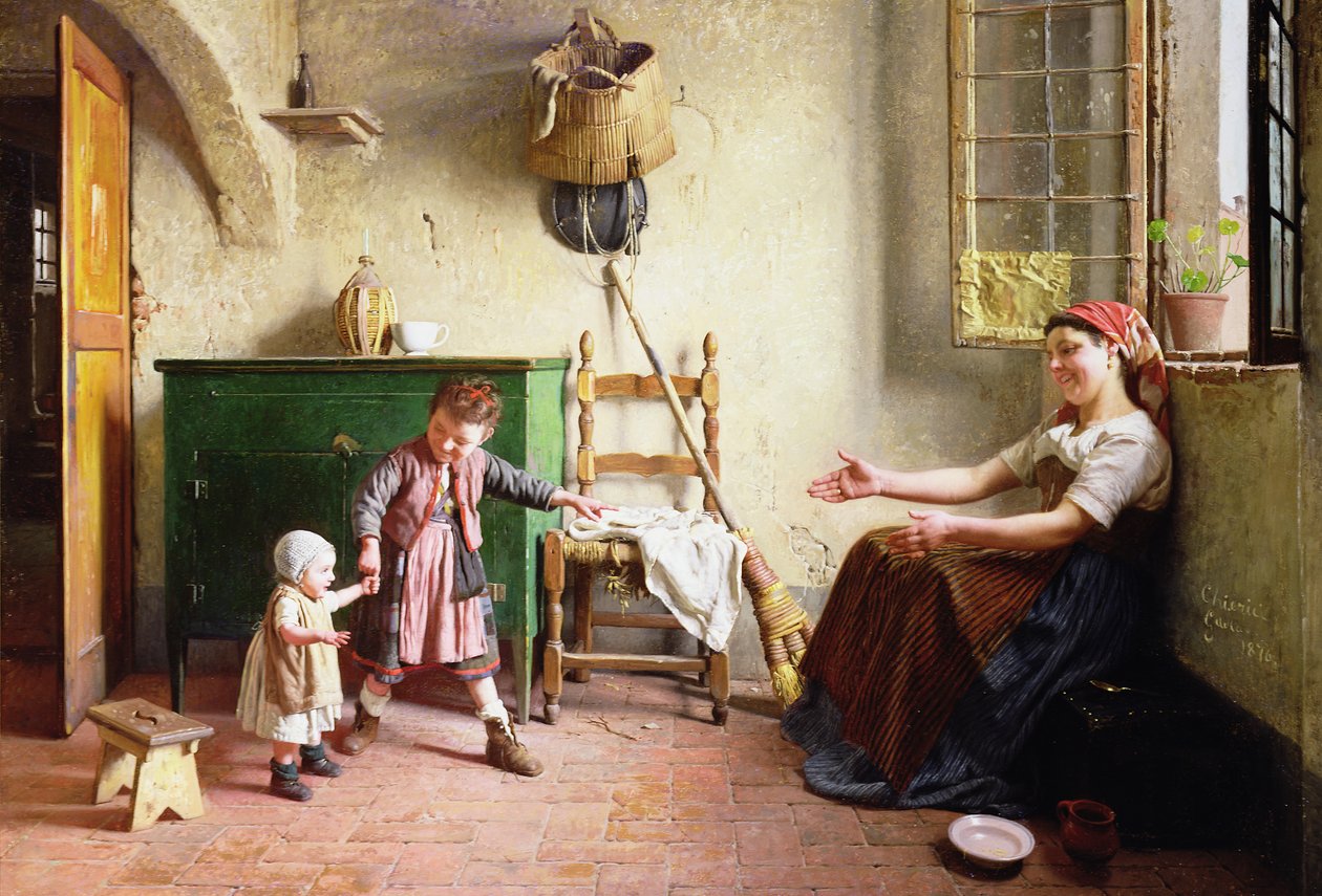 Pierwsze kroki, 1876 autorstwa Gaetano Chierici
