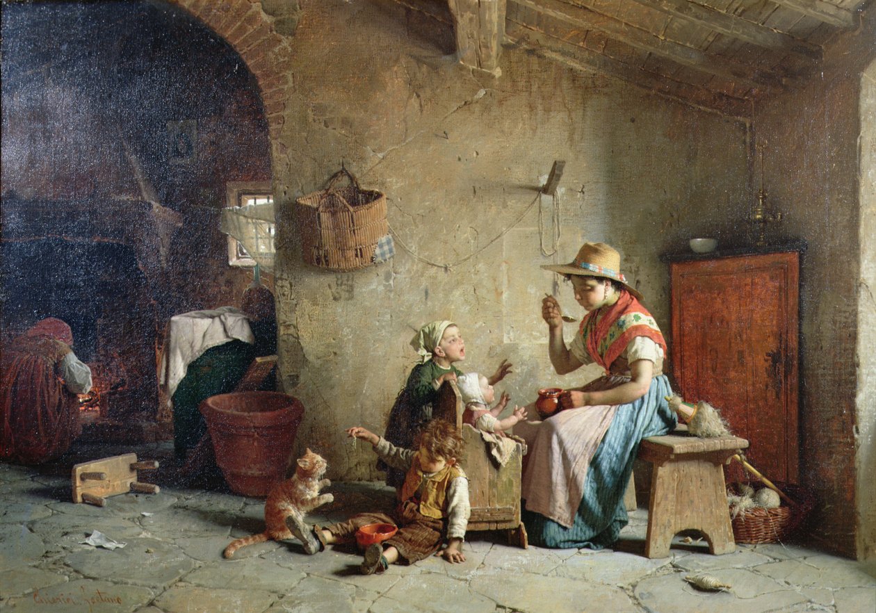 Karmienie dziecka autorstwa Gaetano Chierici