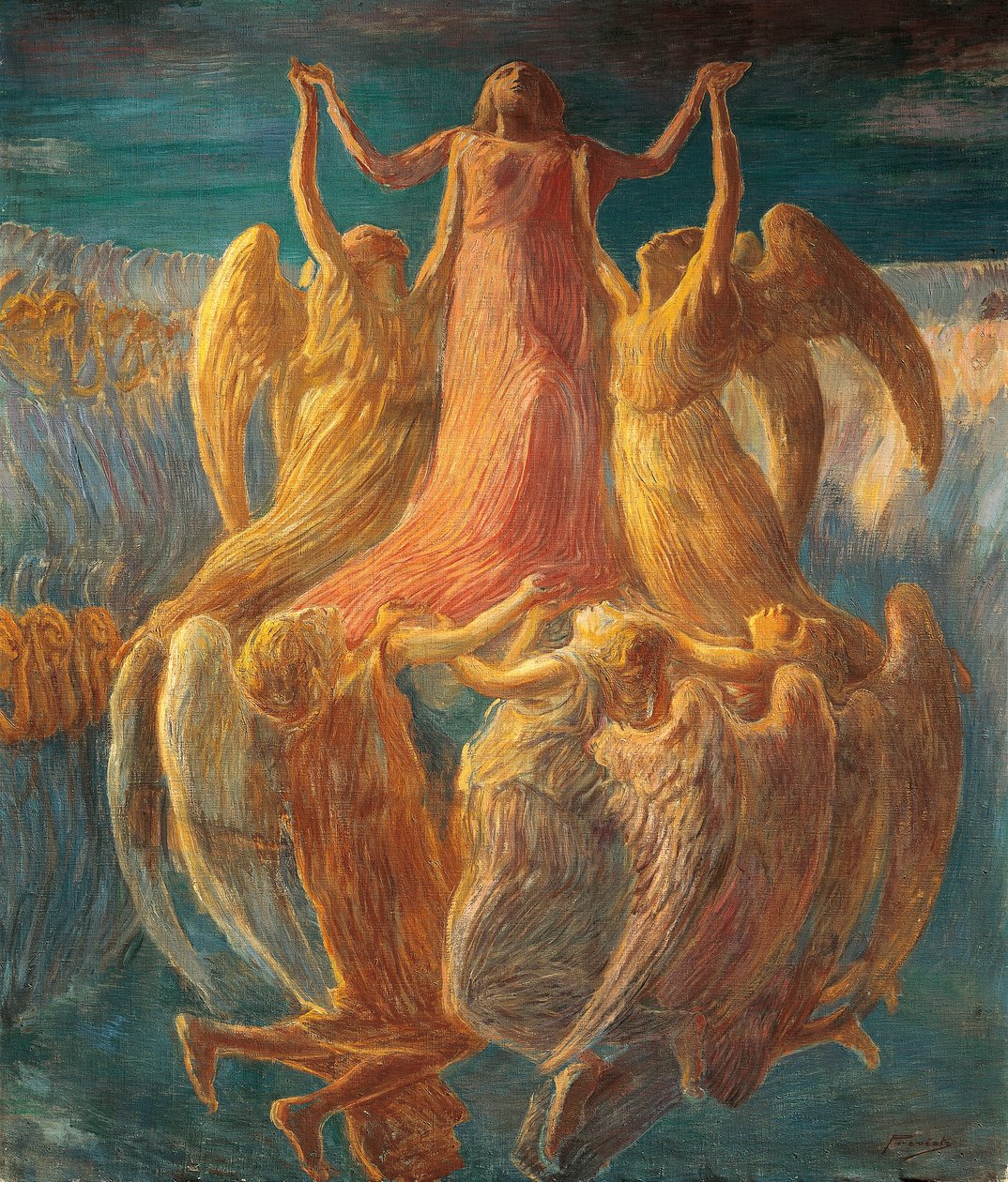 Wniebowzięcie, Gaetano Previati (1852-1920) autorstwa Gaetano Previati