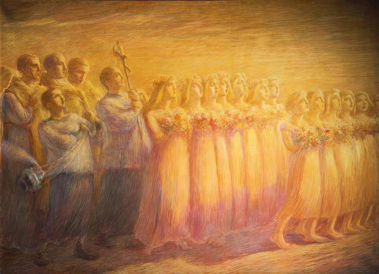 Pogrzeb dziewicy, autorstwa Gaetano Previati
