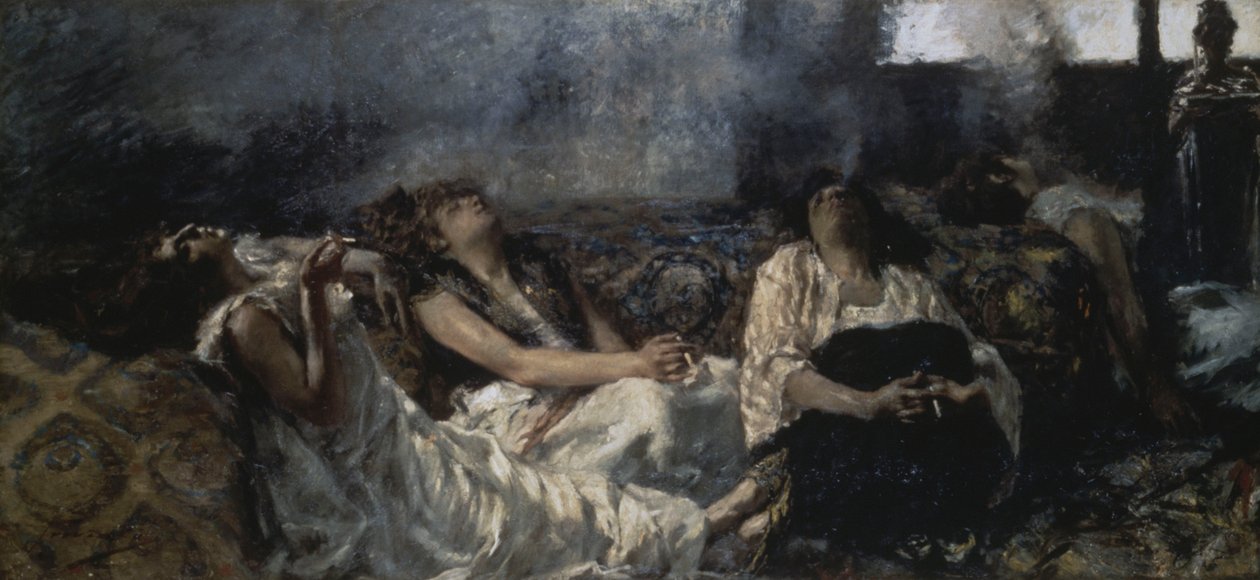 palacze haszyszu autorstwa Gaetano Previati
