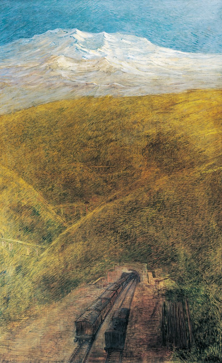 Tunel w Alpach autorstwa Gaetano Previati