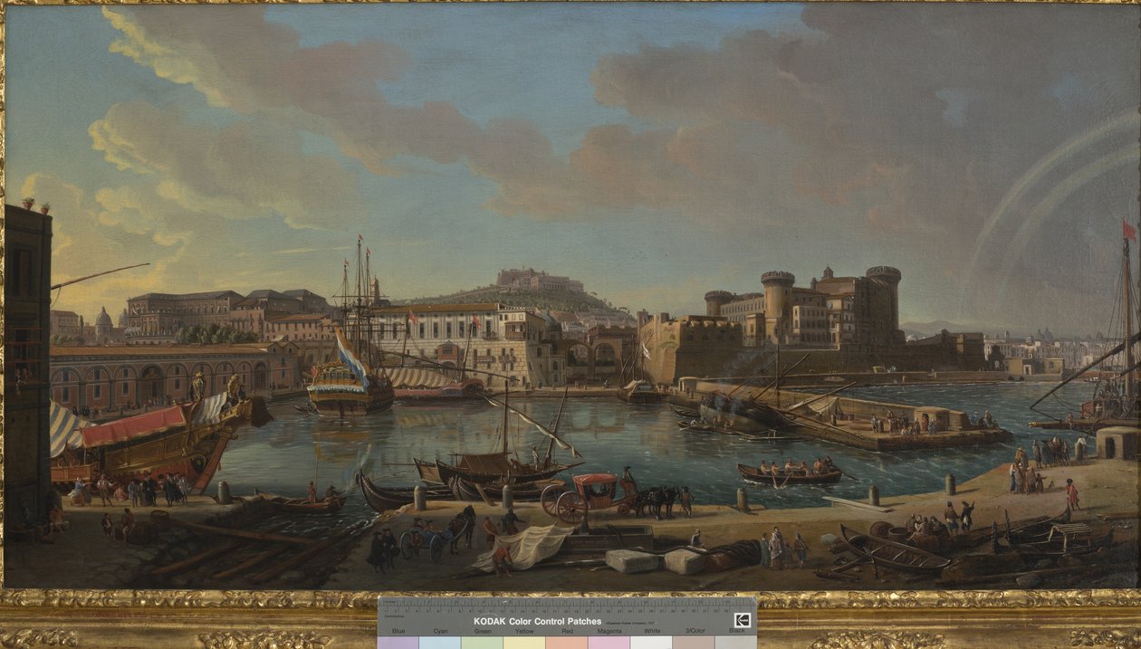 Dok w Neapolu, 1711 autorstwa Gaspar van Wittel