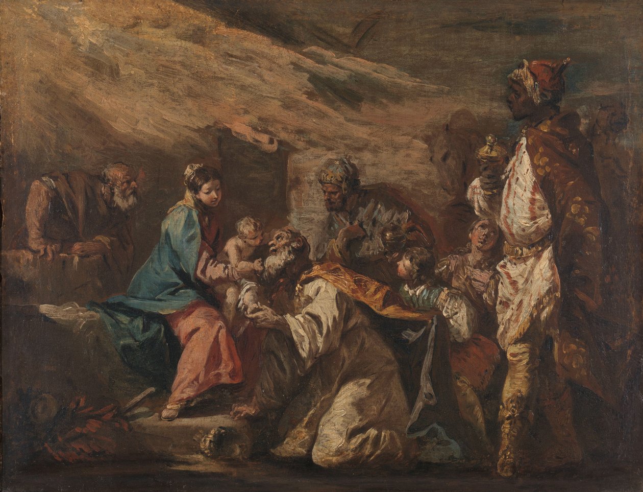 Adoracja Trzech Króli autorstwa Gasparo Diziani (attributed to)