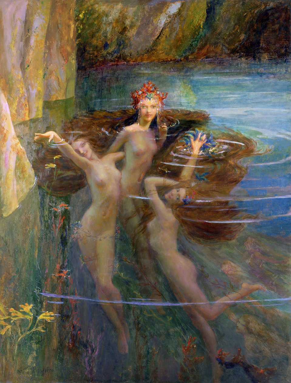 Nimfy Wodne autorstwa Gaston Bussiere