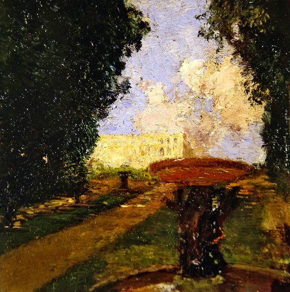 Scena Ogrodowa (olej na panelu) autorstwa Gaston de la Touche