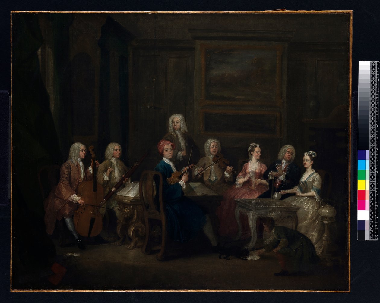 Impreza muzyczna: Rodzina Mathias, ok. 1730 autorstwa Gawen Hamilton