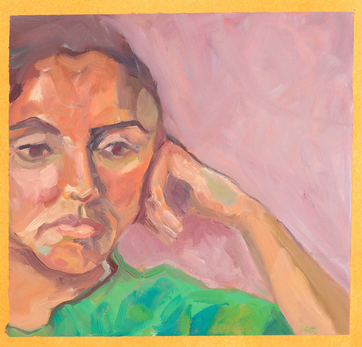 Dziewczyna w studio (olej na papierze) autorstwa Genevieve French