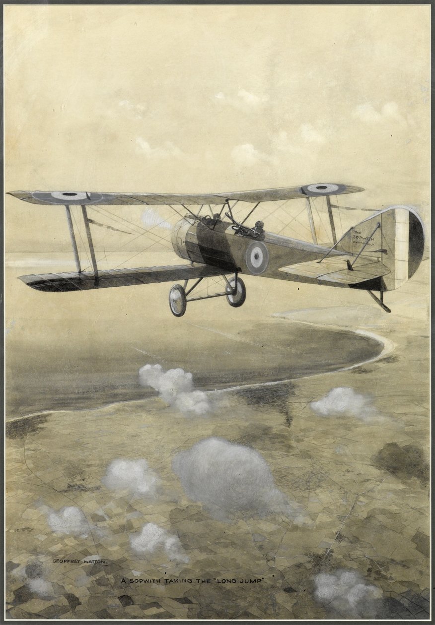 Sopwith wykonujący „skok w dal” autorstwa Geoffrey Watson