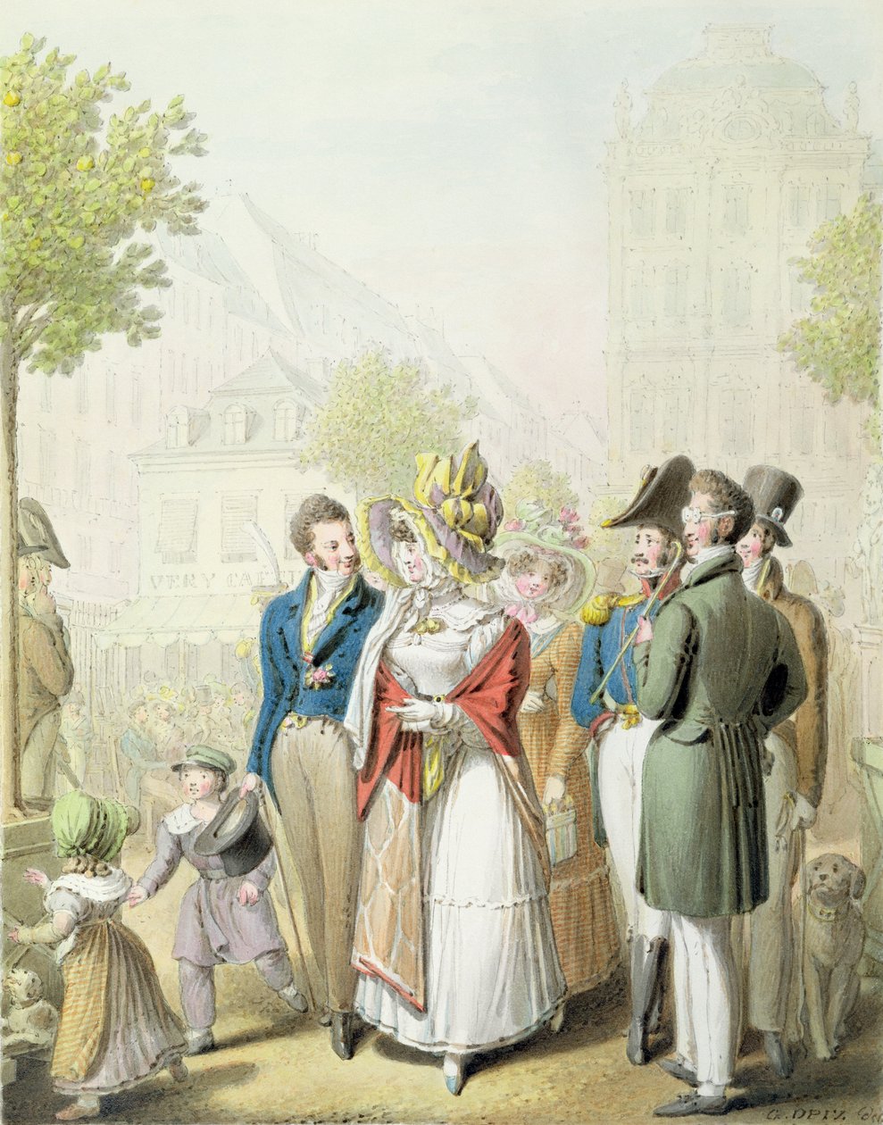 Jardin des Tuileries, z „Tableau de Paris” autorstwa Georg Emanuel Opitz