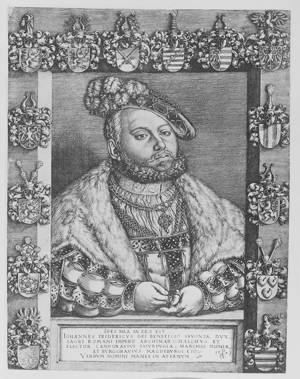 Johanas Friedrichas I, kurfiurstas ir Saksonijos kunigaikštis, 1543 m autorstwa Georg Pencz