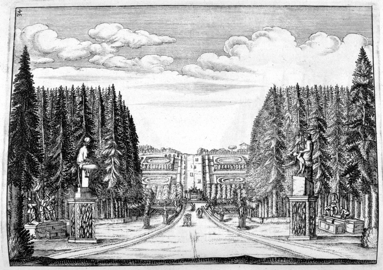 Projekt zamku i ogrodu, 1664 autorstwa Georg Andreas Bockler