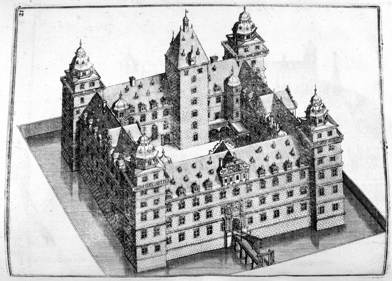 Projekt zamku, 1664 autorstwa Georg Andreas Bockler
