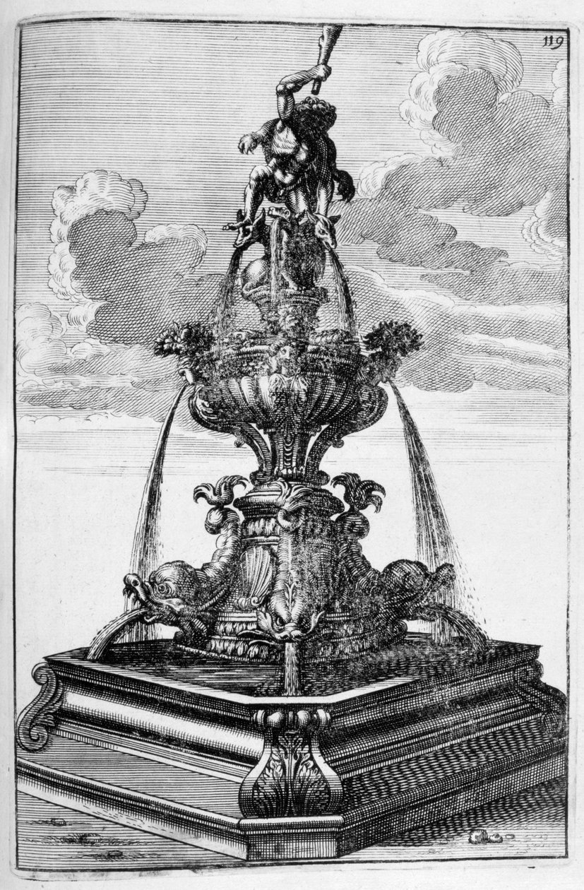 Projekt fontanny, 1664 autorstwa Georg Andreas Bockler