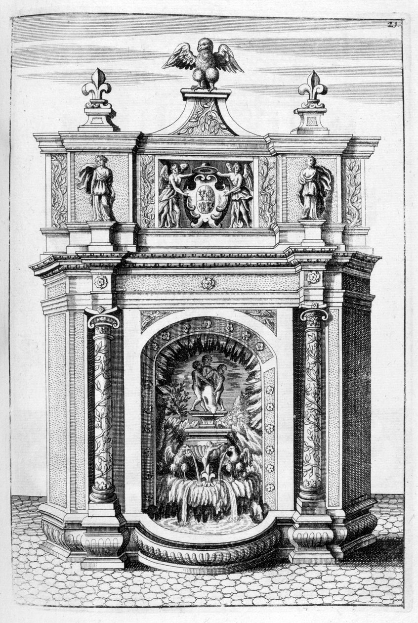 Projekt fontanny, 1664 autorstwa Georg Andreas Bockler