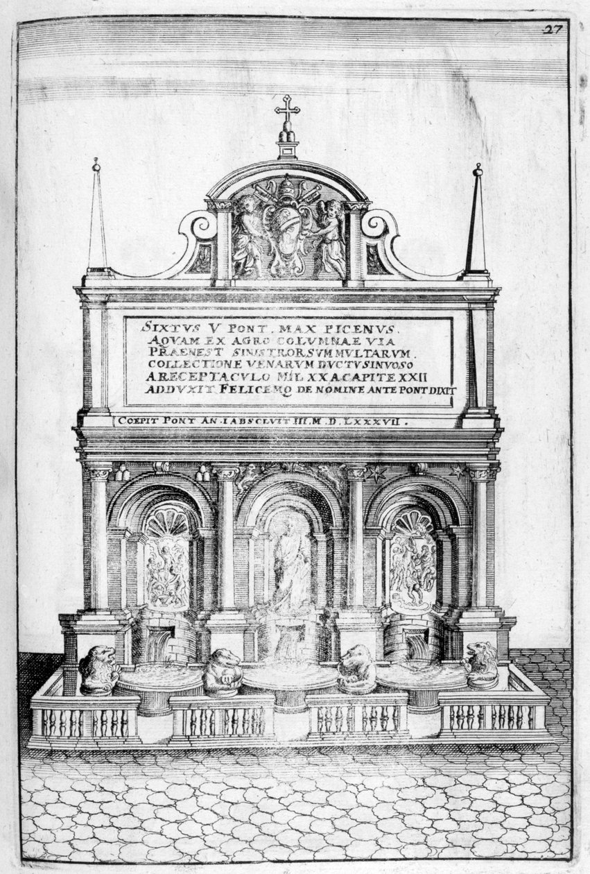 Projekt fontanny, 1664 autorstwa Georg Andreas Bockler