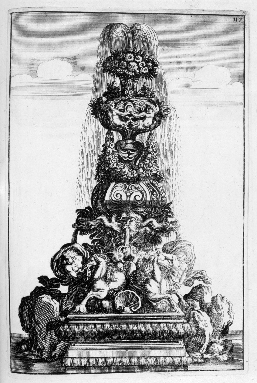 Projekt fontanny, 1664 autorstwa Georg Andreas Bockler