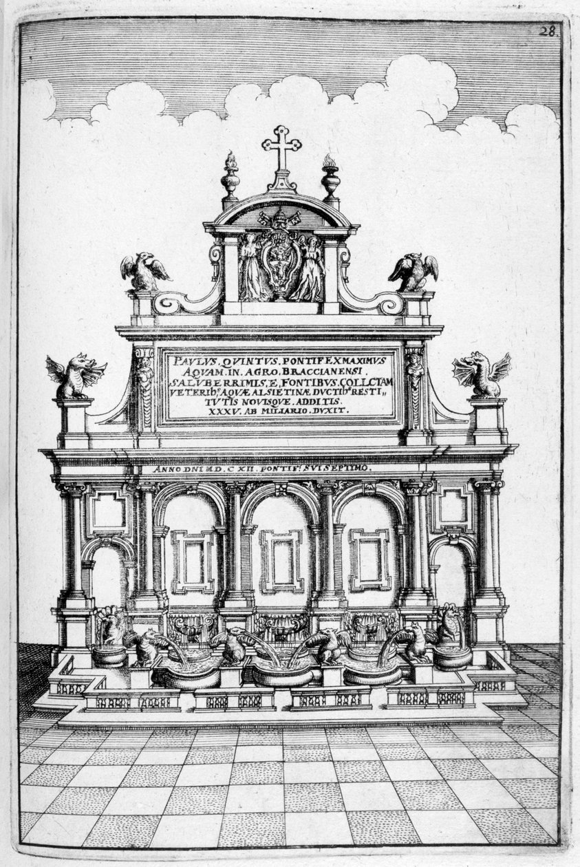 Projekt fontanny, 1664 autorstwa Georg Andreas Bockler