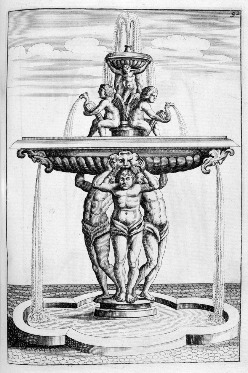 Projekt fontanny, 1664 autorstwa Georg Andreas Bockler