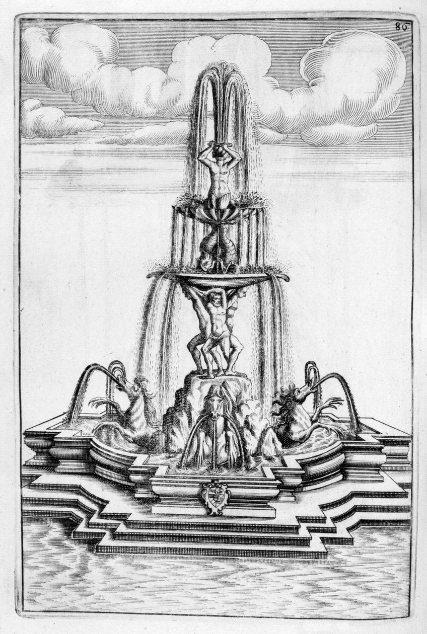 Projekt fontanny, 1664 autorstwa Georg Andreas Bockler