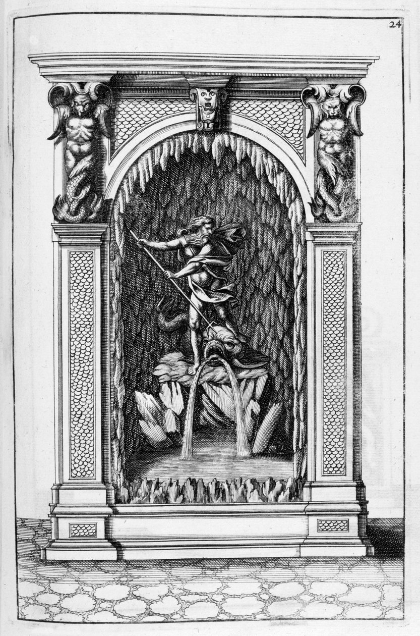 Fontanna, projekt groty, 1664. autorstwa Georg Andreas Bockler