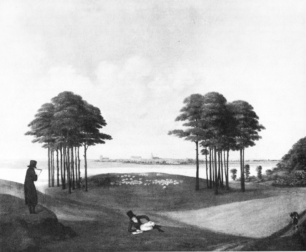 Widok na miasto Güstrow autorstwa Georg Friedrich Kersting