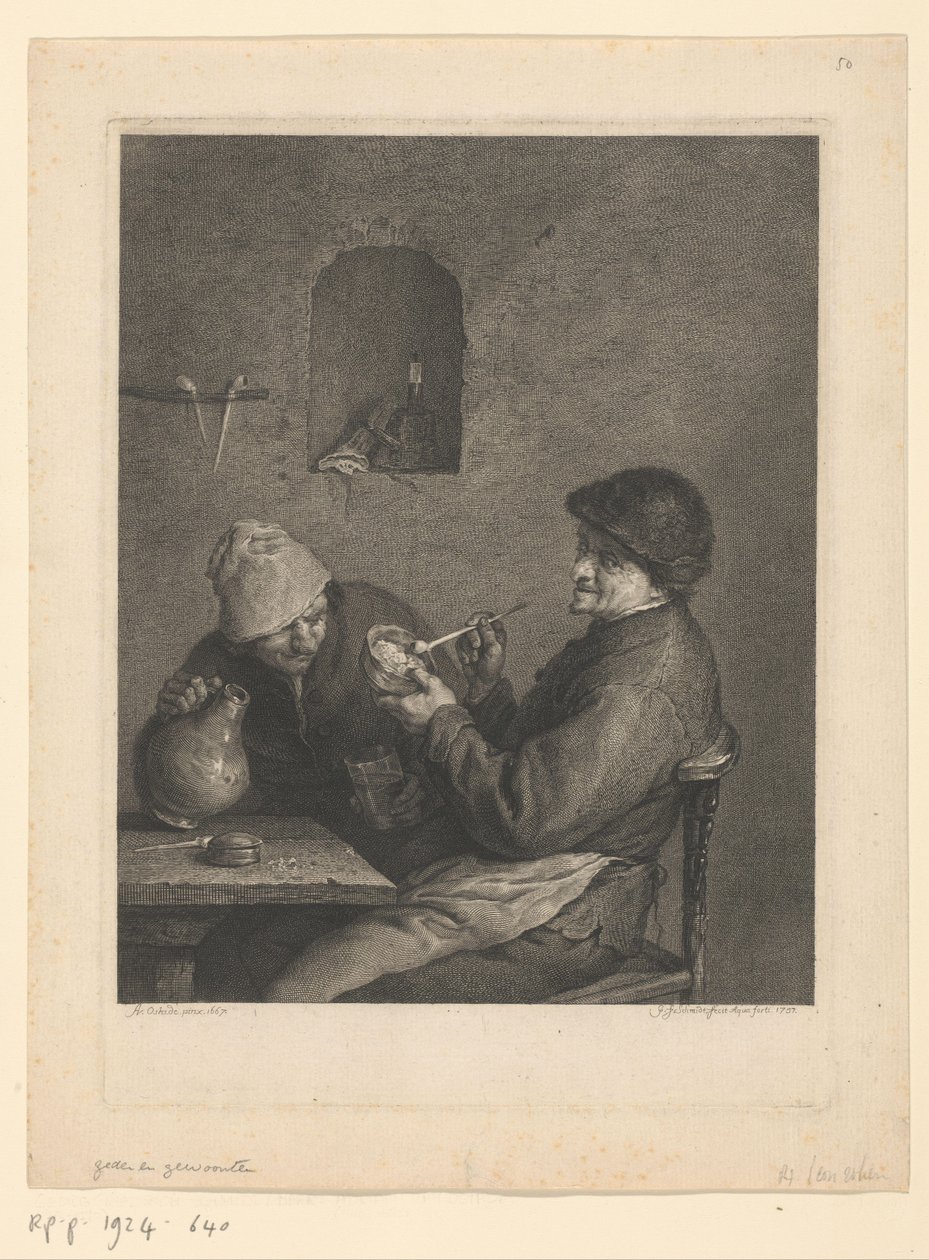 Palacz i pijący autorstwa Georg Friedrich Schmidt