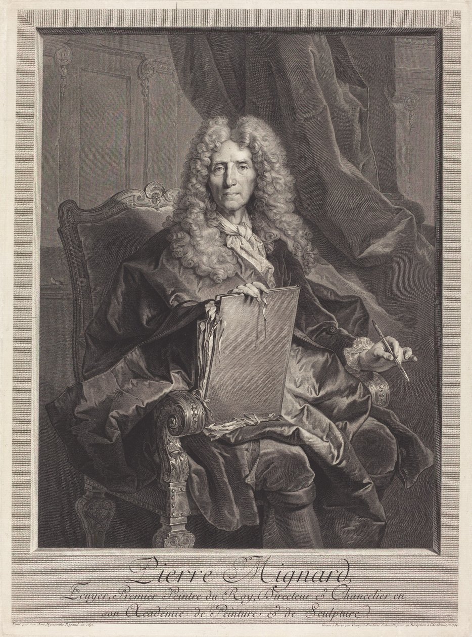 Pierre Mignard autorstwa Georg Friedrich Schmidt after Hyacinthe Rigaud